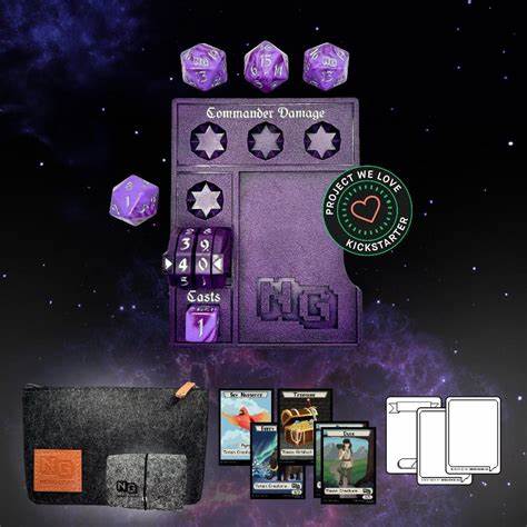 Nerd Gear Commander Essentials Kit – Command Zone Tray, Life Counter, Dice & Tokens for MTG Commander / EDH