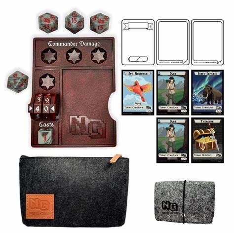 Nerd Gear Commander Essentials Kit – Command Zone Tray, Life Counter, Dice & Tokens for MTG Commander / EDH