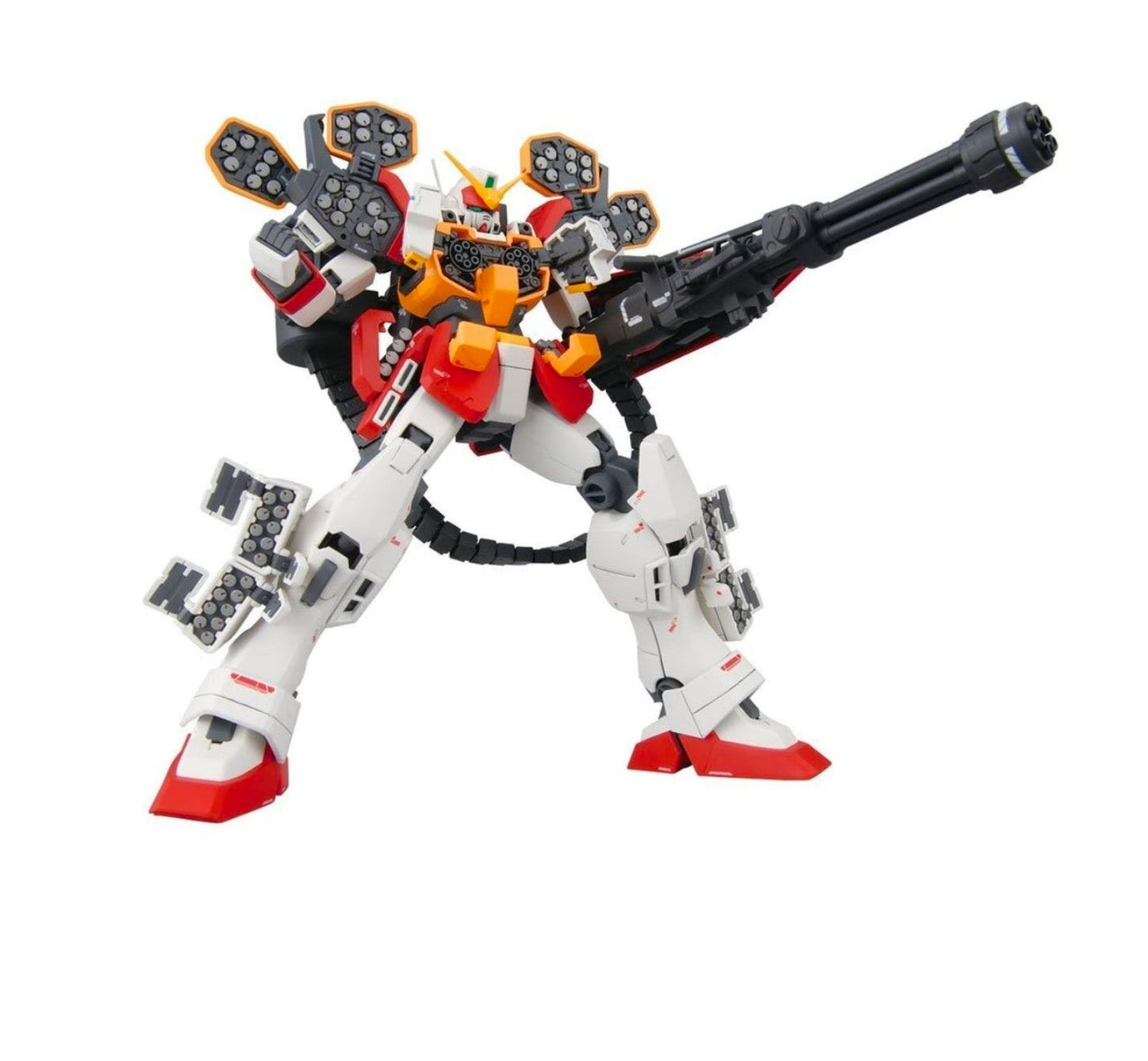 Gundam Heavyarms Master Grade action pose with gatling gun